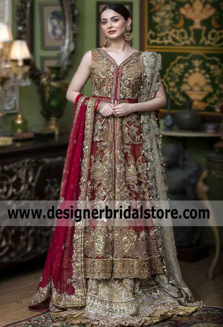 Front Open Gown Pakistani with Bridal Lehenga Dress | Kıyafet, Moda  stilleri, Moda