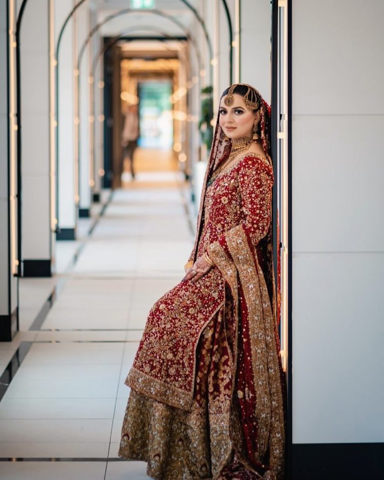 Traditional Pakistani Red Bridal Dress for Nikah Barat - Image 4