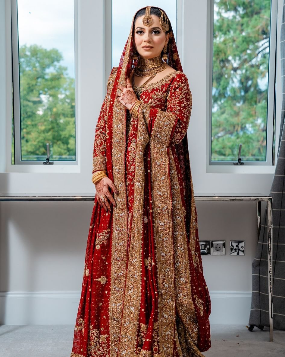 Traditional Hand Embellished Dr Haroon Bridal Dress for Nikah Barat day