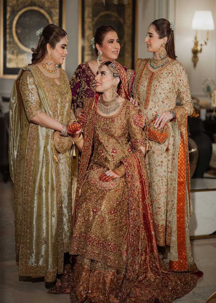 hand embellished bridal dress for nikah day girl