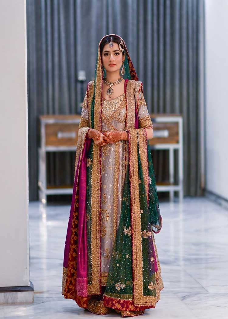 Pakistani Bridal Dress multi color for Nikah