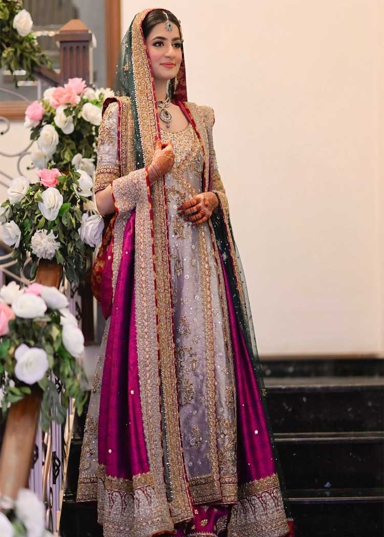 Pakistani Bridal Dress multi color for Nikah