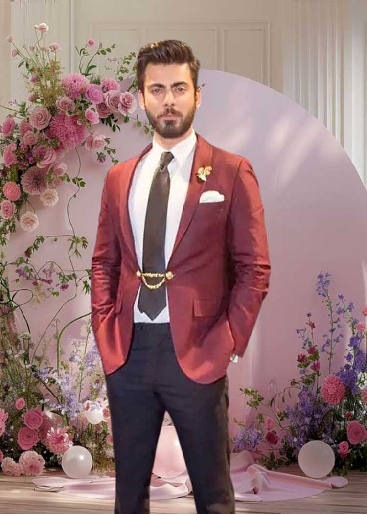 maroon suit for men Fawad khan wearing aith black pants UK USA Canada Dubai Australia